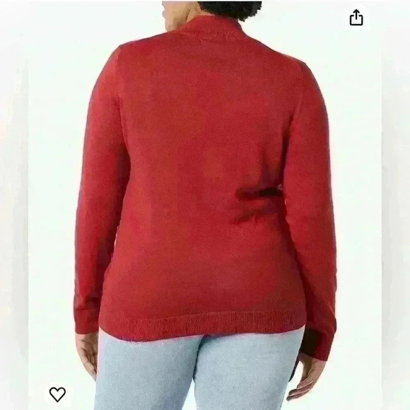 Amazon Essentials Lightweight Mockneck Red Sweater Item# 6Q - Picture 4 of 9
